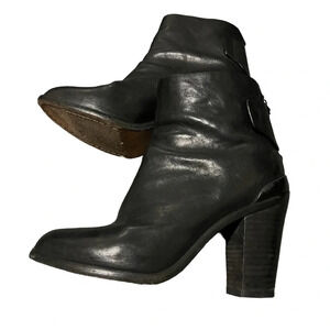 Rag & Bone Kerr Black Leather Ankle Chelsea Boots, size 39